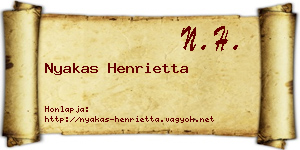 Nyakas Henrietta névjegykártya