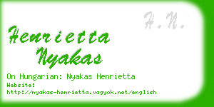 henrietta nyakas business card